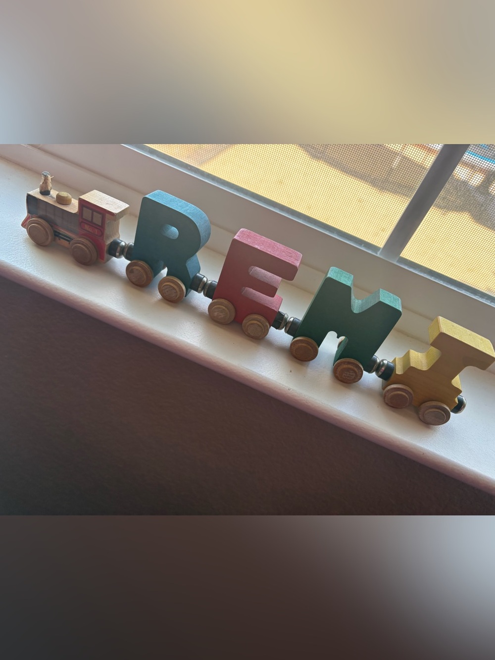 Wooden Letter Train Toy - Colorful R,E,M,I